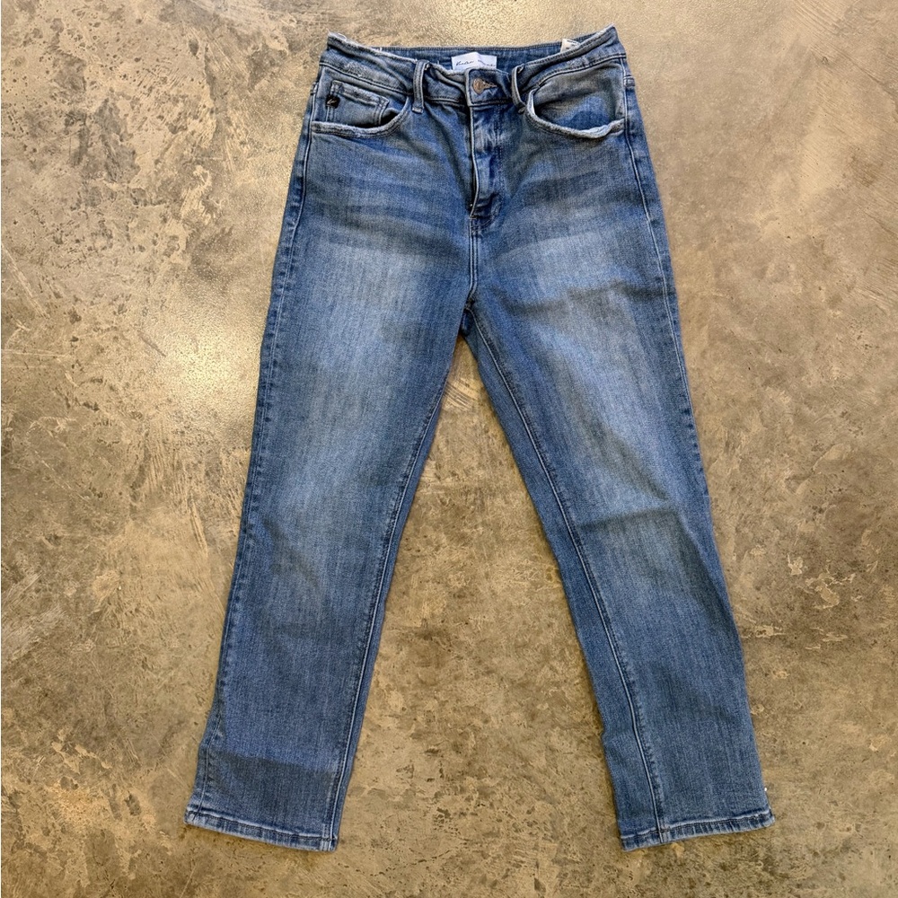 KanCan Women's Blue Straight-Leg Jeans
